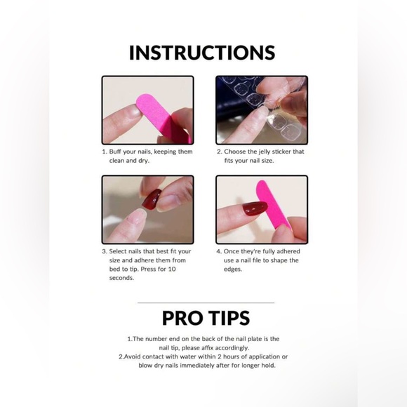 Press-On Nails - Black Tips and Heart Design. So cute! - Picture 2 of 4